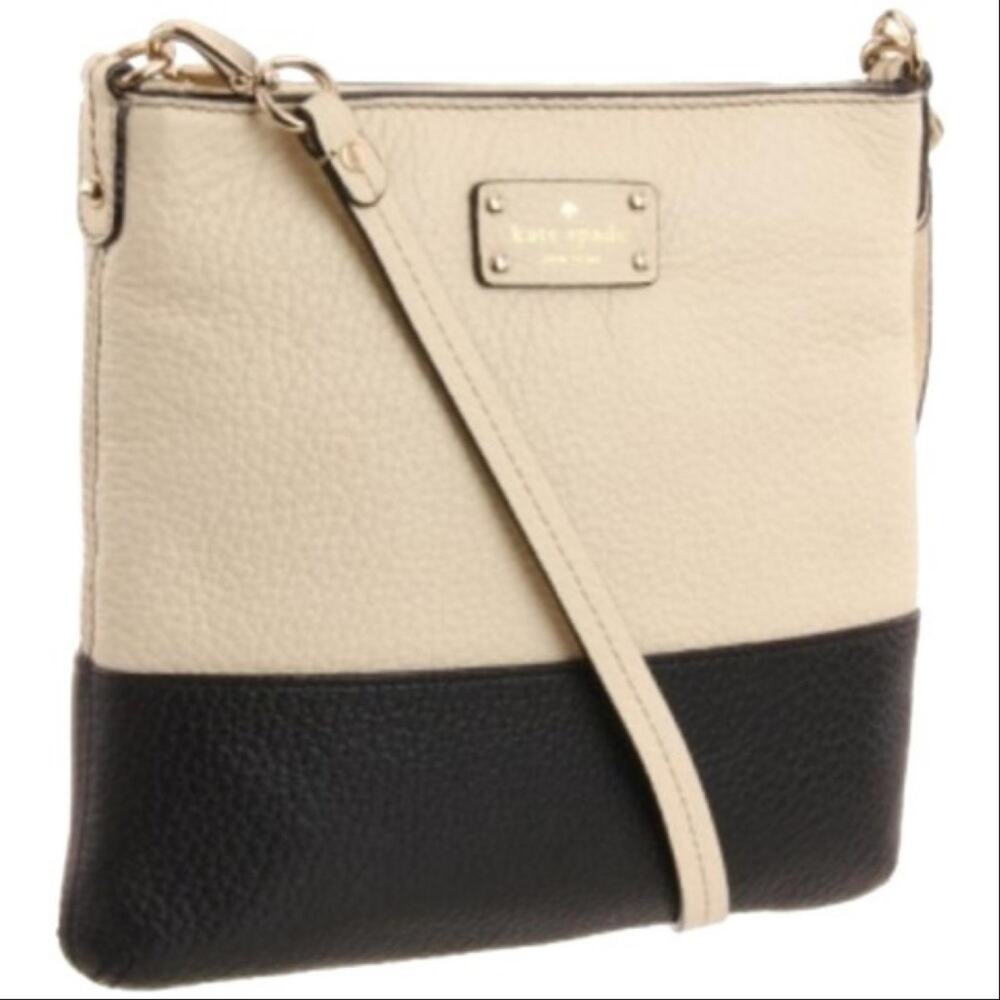 Kate Spade Grove Court Black Ivory Colorblock‎ Crossbody Bag
